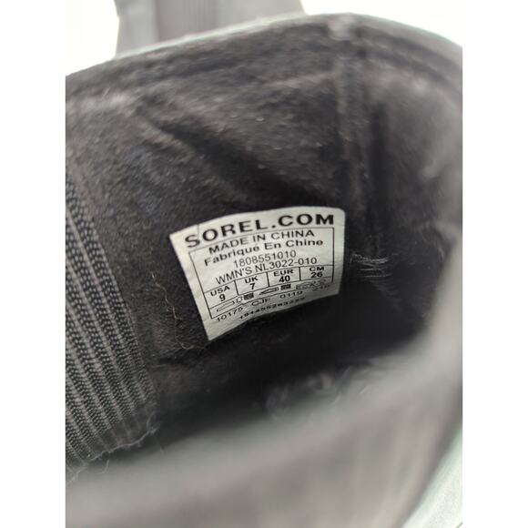 SOREL Joan of Arctic Wedge II Chelsea Boot Black Leather Waterproof Women Bootie - Picture 7 of 10